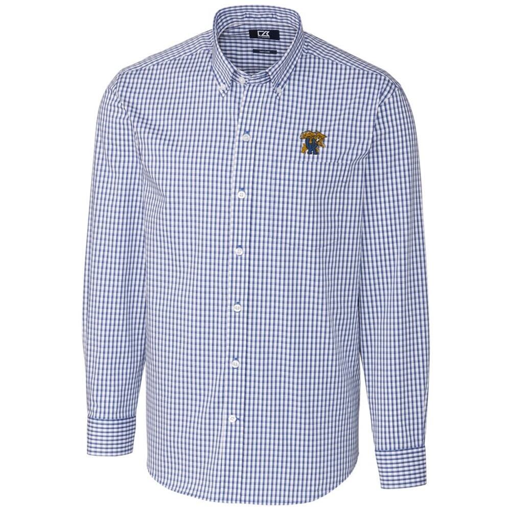 Cutter & Buck Mens Kentucky Wildcat Gingham Button Down Shirt Size 2XB/2XT